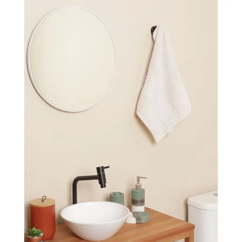 Toalha De Rosto 48cmx70cm cm Faixa Texturizada Bege UN