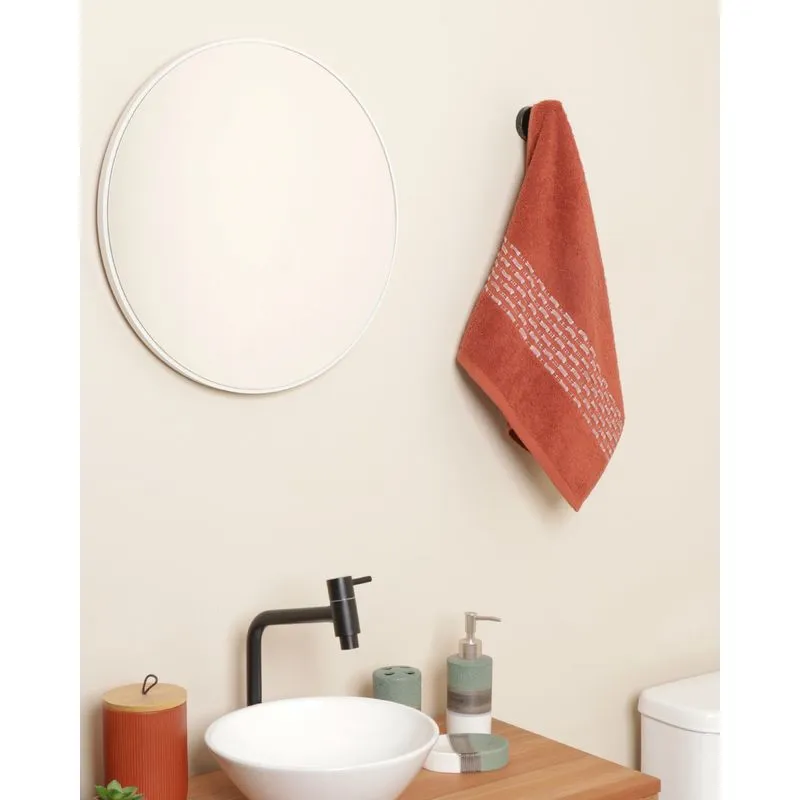 Toalha De Rosto 48cmx70cm cm Faixa Texturizada Terracota UN