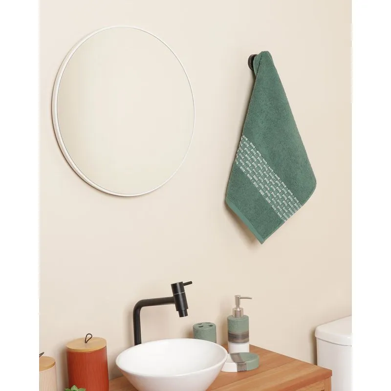 Toalha De Rosto 48cmx70cm cm Faixa Texturizada Verde UN