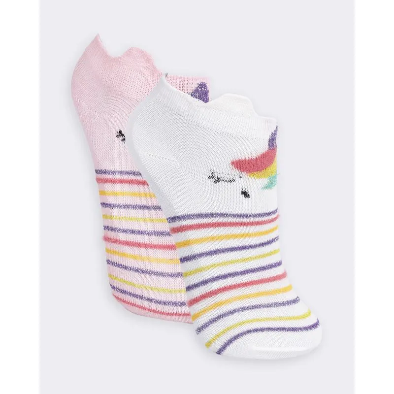 Kit 2 Pares De Meia Infantil Cano Curto Estampa E Cores Sortidas 30 A 33