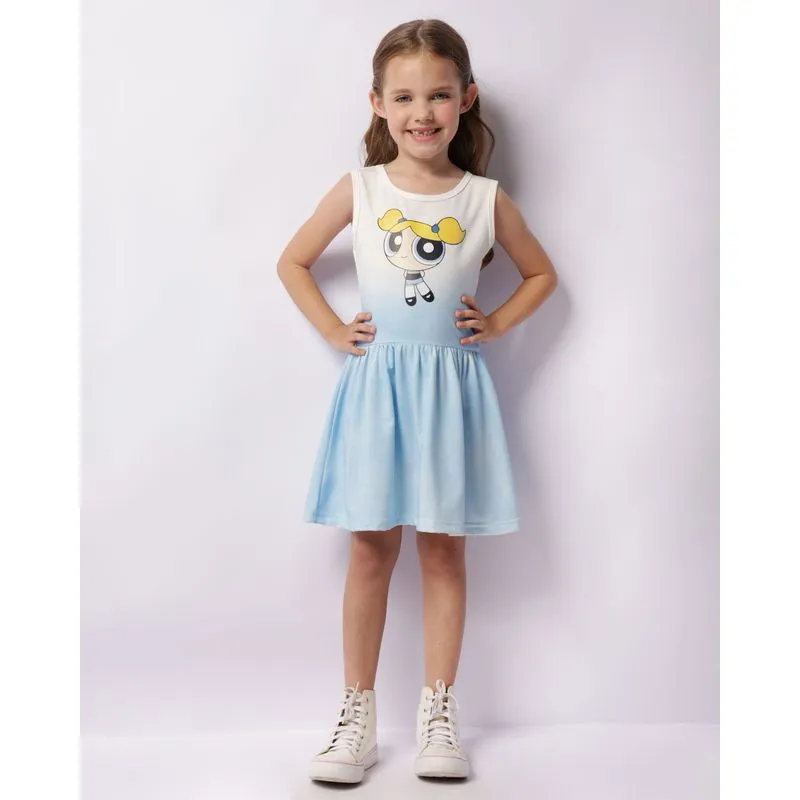 Vestido Infantil Curto Lindinha As Meninas Superpoderosas Azul 4