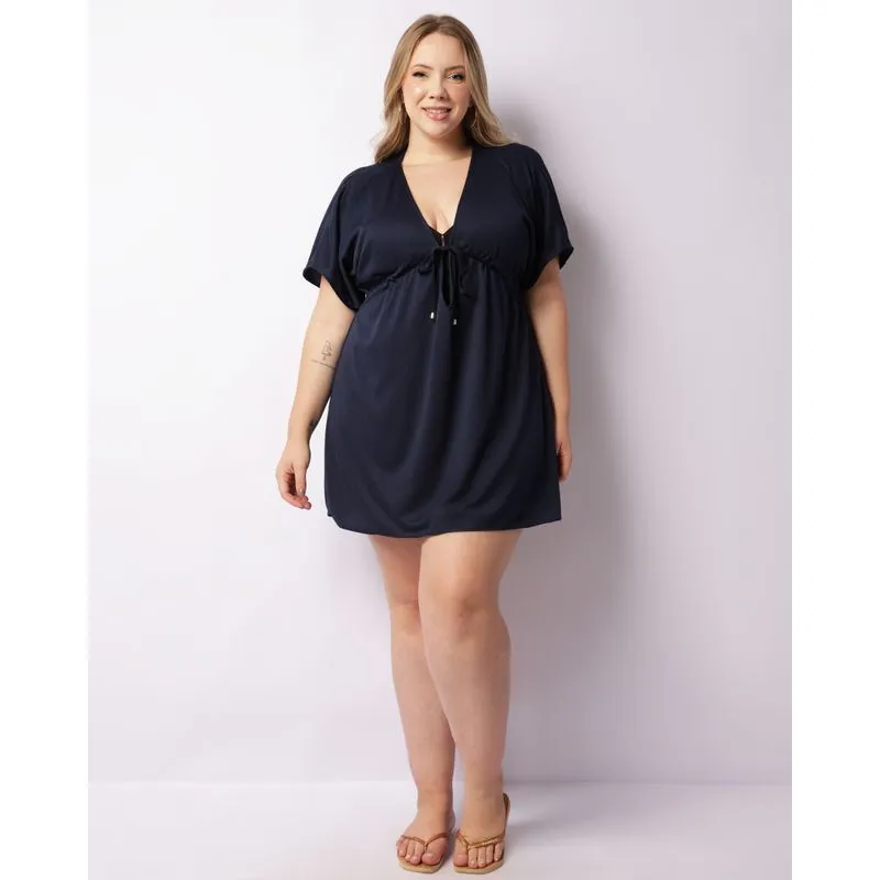 Saida De Praia Plus Size Feminino Marinho 52