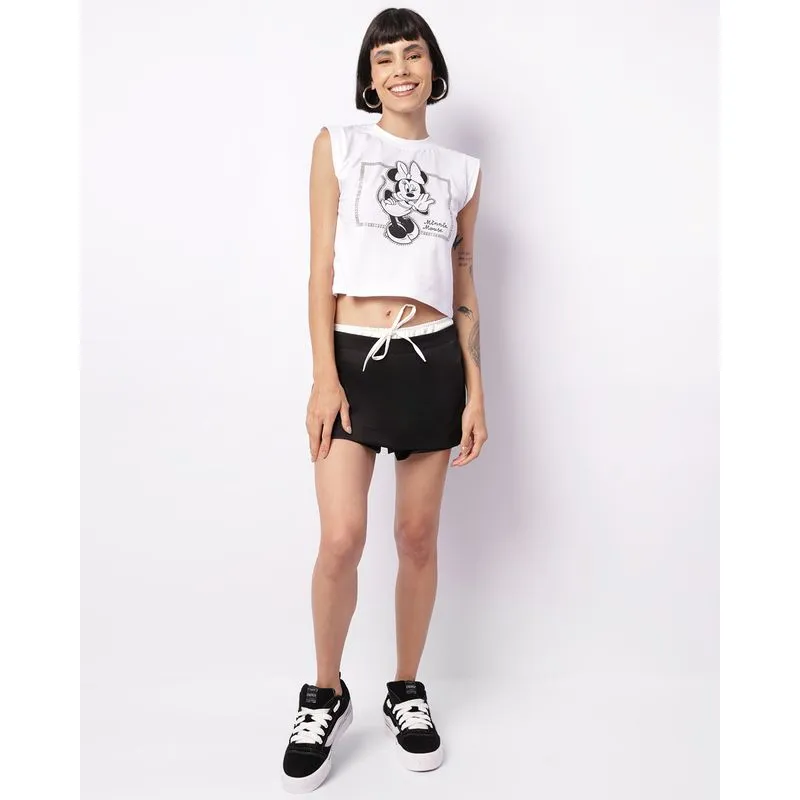 Short Saia Feminino Cós Duplo Preto M