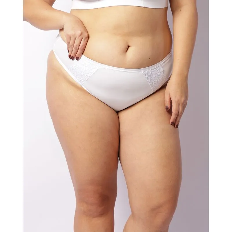 Calcinha Plus Size Feminina Com Renda Branca 50