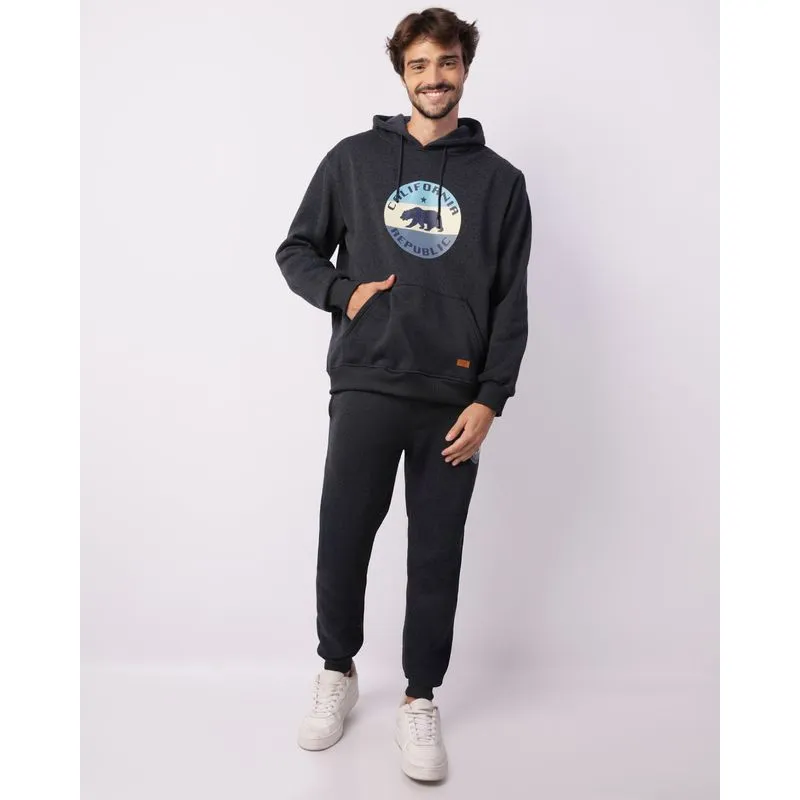 Calça Moletom Masculina Jogger Com Estampa Marinho P