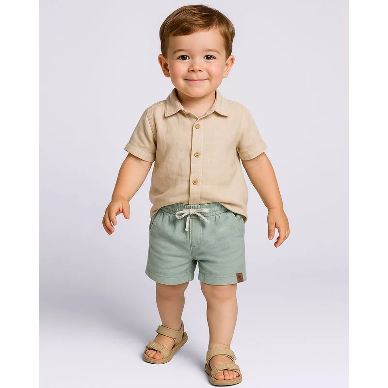 Bermuda Bebê Reta com Bolsos Verde 3