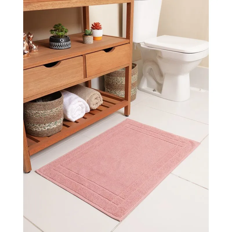 Toalha De Piso Atlântica 50cm x 75cm Antiderrapante Rosa UN