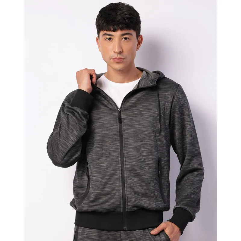 Jaqueta Esportiva Masculina Fitter Flamê Com Capuz Cinza P