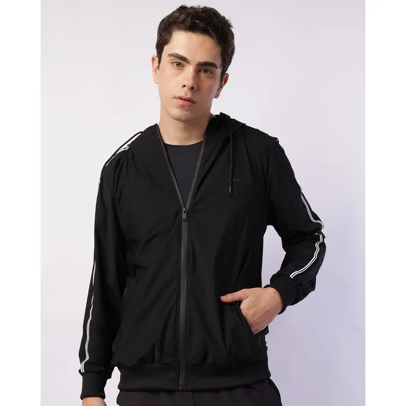 Jaqueta Esportiva Masculina Fitter com Capuz Preta G