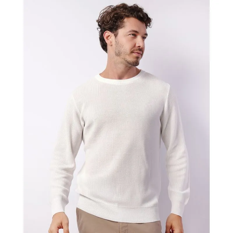 Suéter Masculino Tricô Canelado Off White G