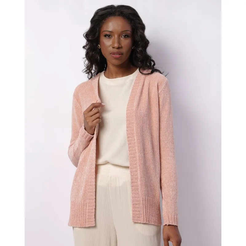 Cardigan Feminino Chenille Rosa GG