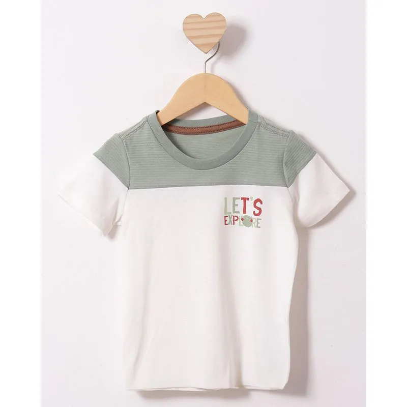 Camiseta Bebê Estampa Letras Manga Curta Off White 2