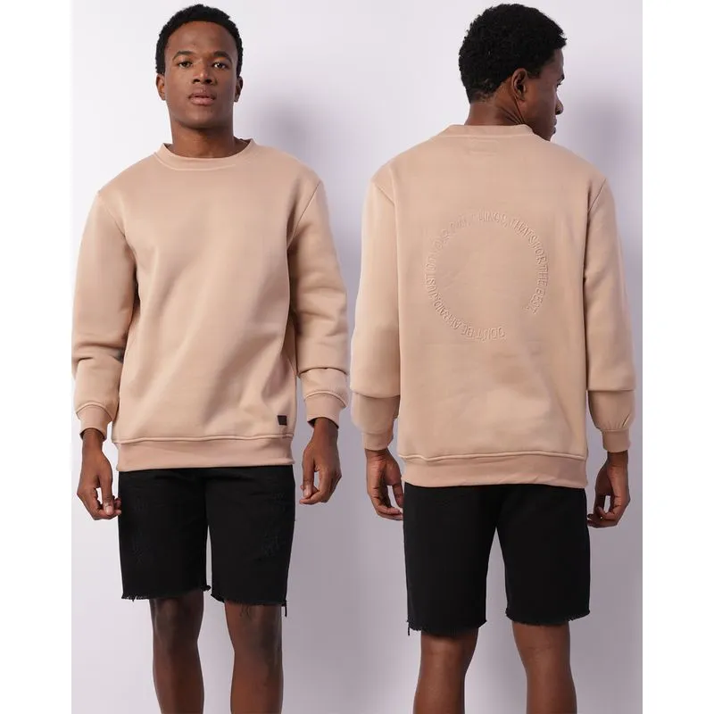 Blusão Moletom Masculino Estampa Nas Costas Bege M