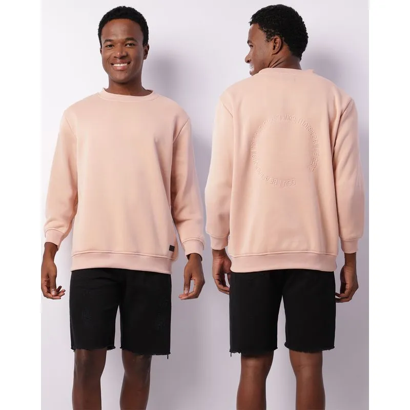 Blusão Moletom Masculino Estampa Embossing Rosa GG