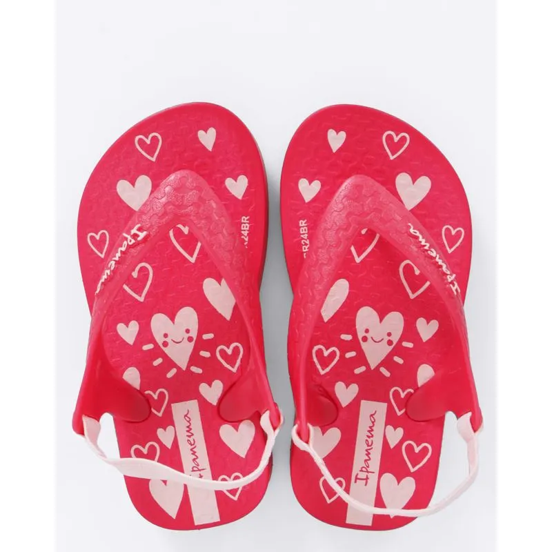 Chinelo Ipanema Bebê Com Elastico Estampado Rosa 20/21