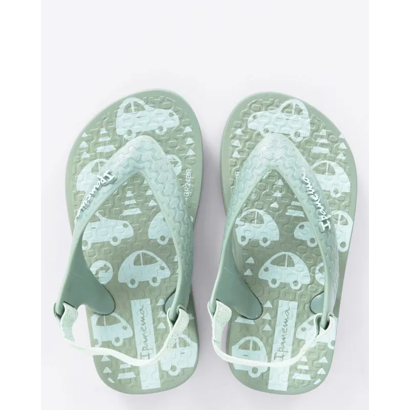 Chinelo Bebê Ipanema Estampa Carrinhos Verde 19