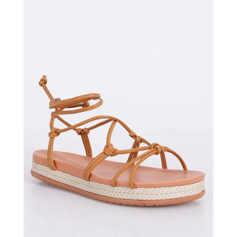 Sandália Rasteira Feminina Espadrille Bege 37