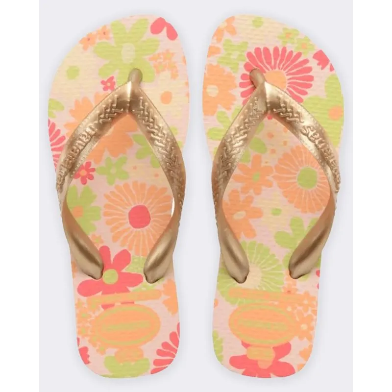 Chinelo Havaianas Infantil Flores Rosa 33/34