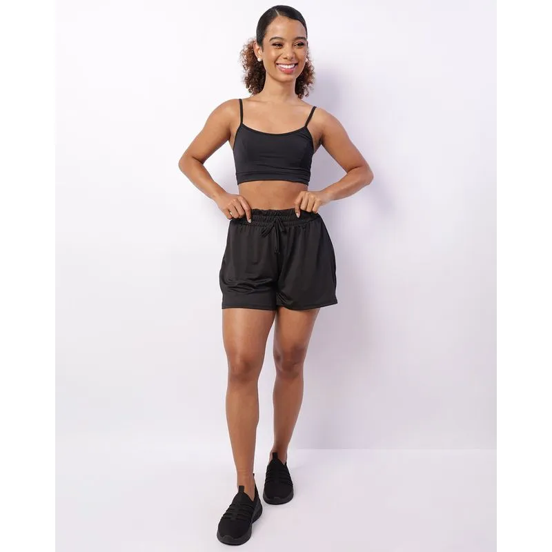 Short Fitness Feminino Boxer Fitter Preto GG