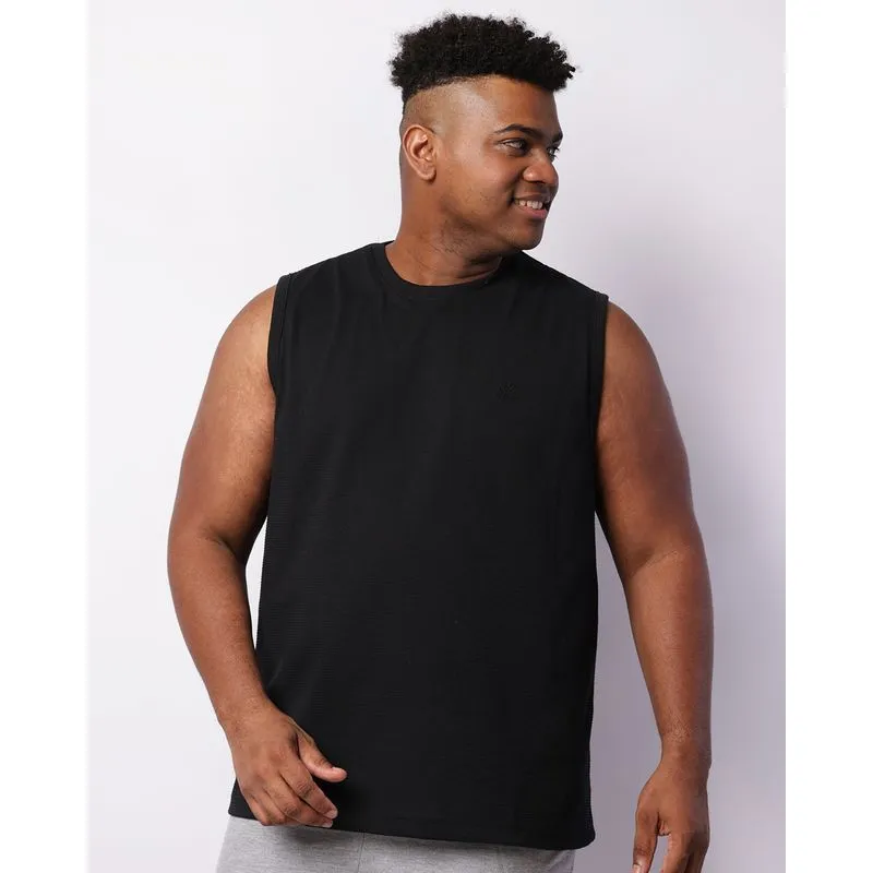 Regata Plus Size Masculina Texturizada Preta G1