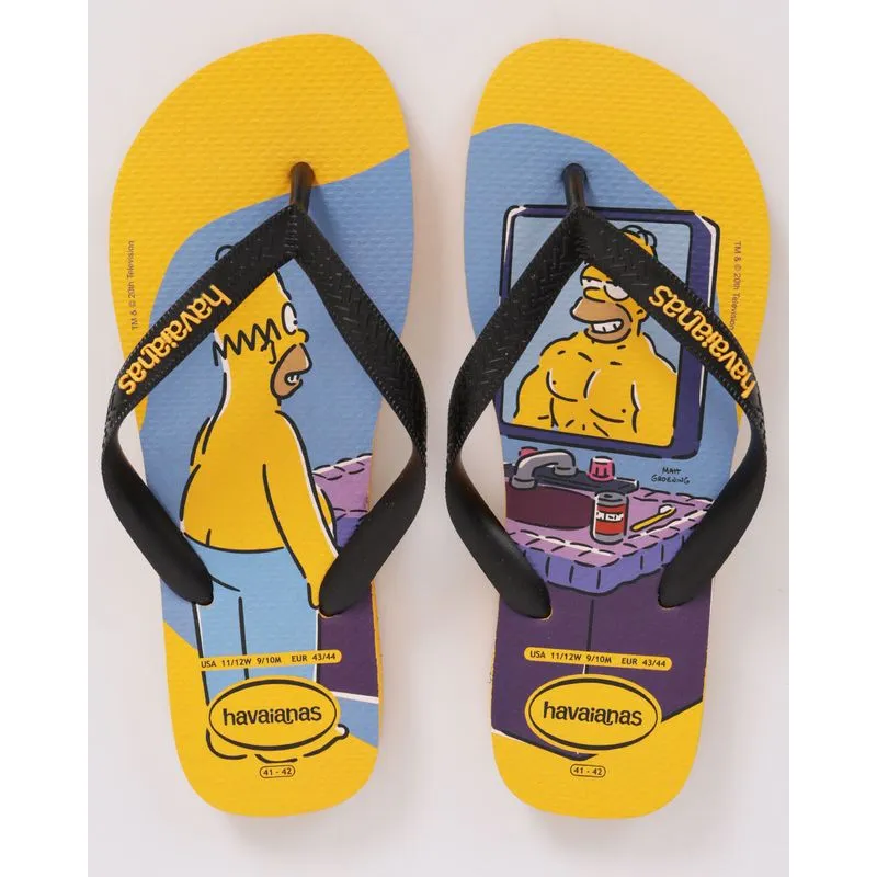 Chinelo Havaianas Masculino Os Simpsons Amarelo 35/36