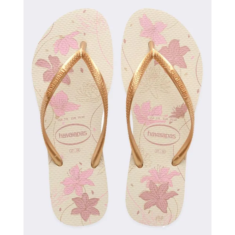 Chinelo Havaianas Feminino Slim Organic Bege 39/40