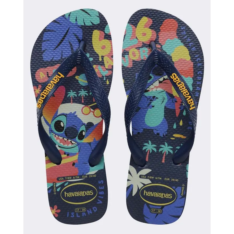 Chinelo Havaianas Feminino Disney Estampa Stitch Marinho 33/34