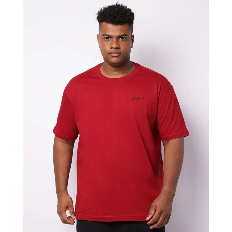 Camiseta Plus Size Masculina Gangster Manga Curta Básica Vermelha G2