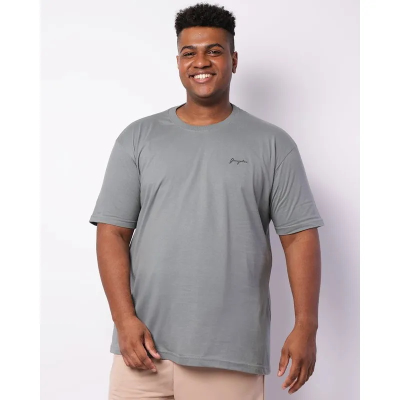 Camiseta Plus Size Masculina Gangster Manga Curta Azul G3