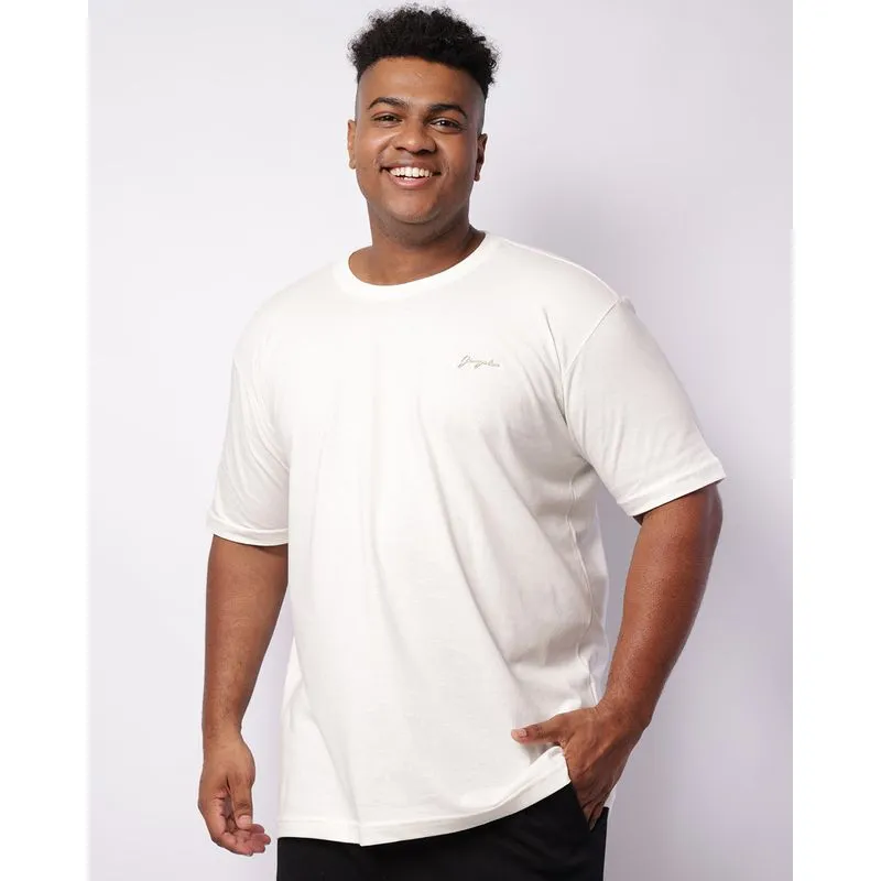 Camiseta Plus Size Masculina Gangster Manga Curta Off White G3