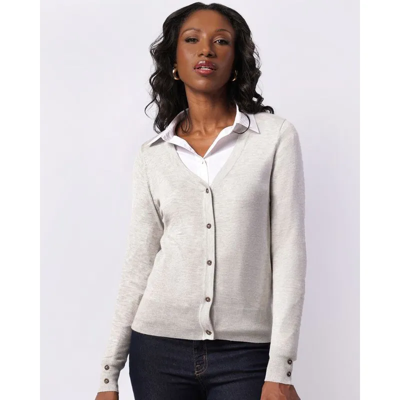 Cardigan Feminino Tricô Com Botões Cinza GG