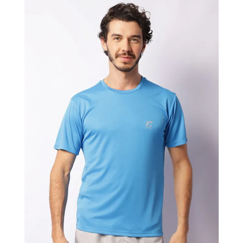 Camiseta Esportiva Masculina Fitter Manga Curta Azul GG
