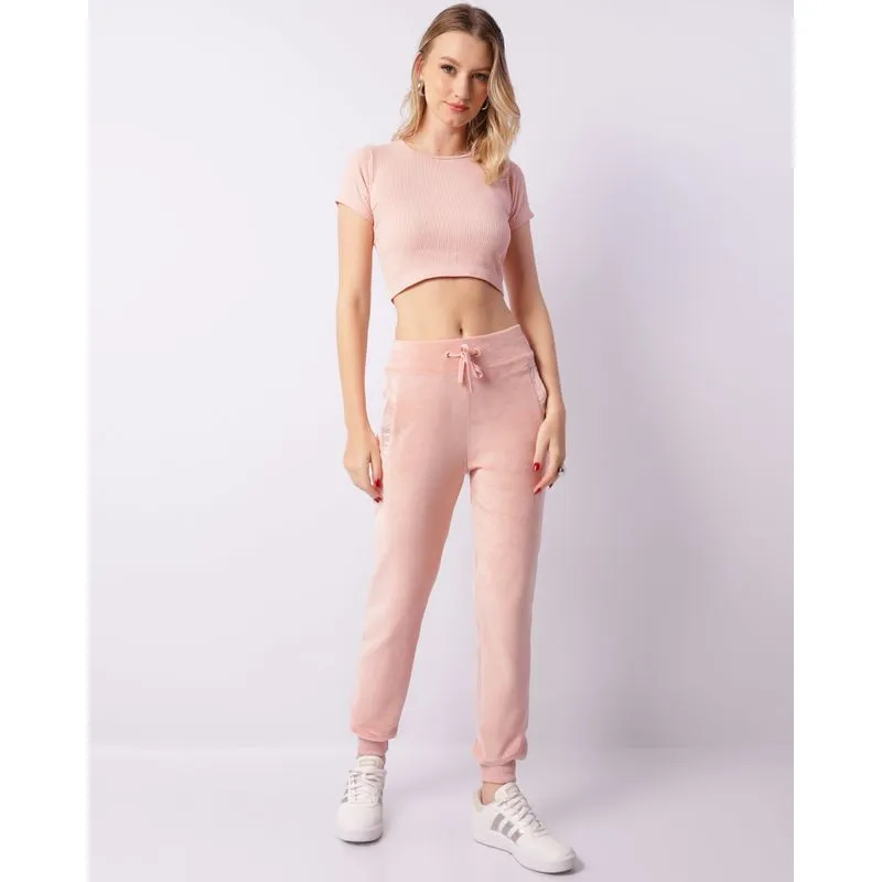 Calça Feminina Jogger Plush Com Bolso Rosa G