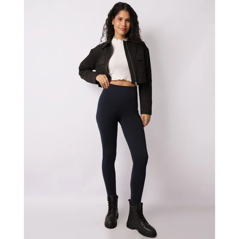 Calça Legging Feminina Sem Costura Marinho GG