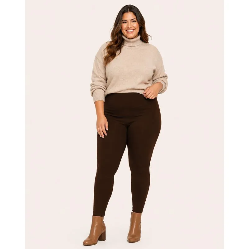 Calça Legging Feminina Sem Costura Marrom G