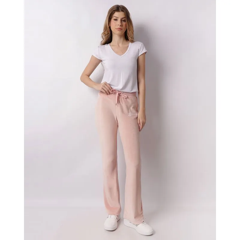 Calça Feminina Plush Reta Com Bordado Cordão Rosa M