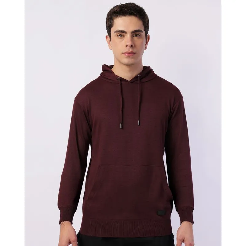 Blusão Masculino Tricô com Capuz Vinho G