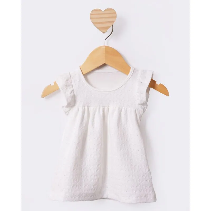 Vestido Bebê Curto Texturizado Off White G