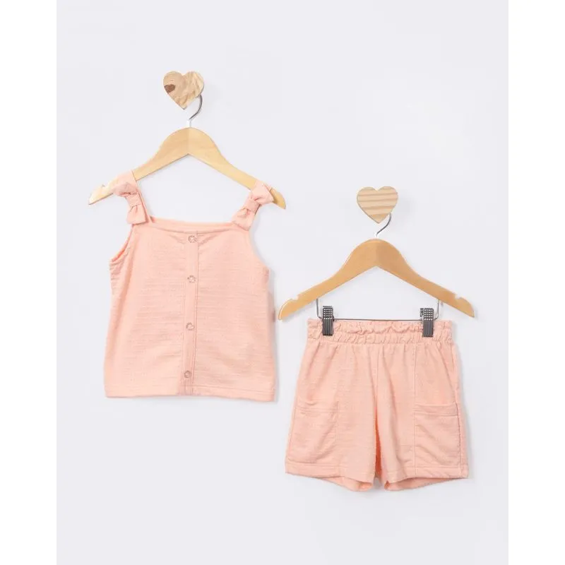 Conjunto Bebê Curto Texturizado Laranja 1