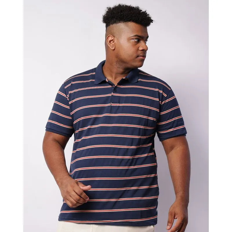 Camisa Polo Plus Size Masculina Manga Curta Listrada Marinho G1