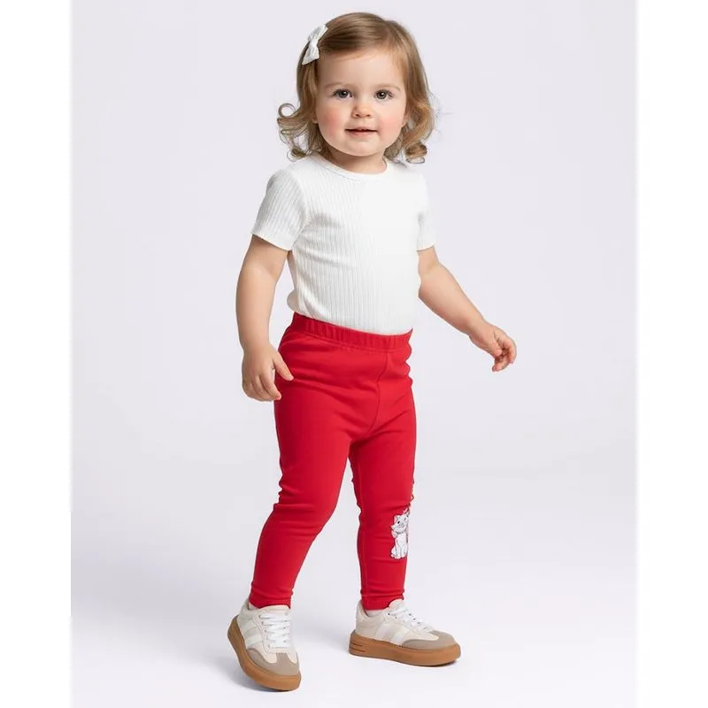 Calça Legging Bebê Disney Estampa Marie Rosa 2