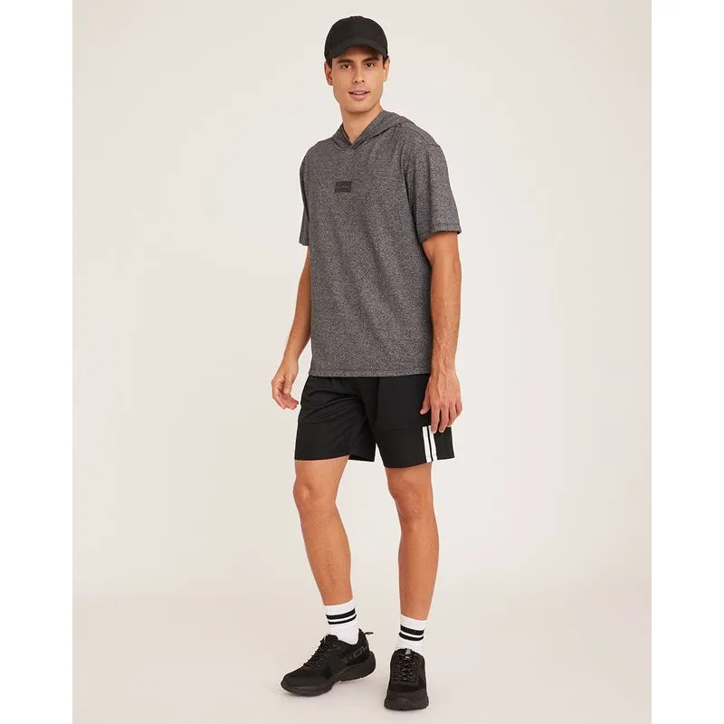 Bermuda Esportiva Masculina Dry Fit Com Recortes Preta G