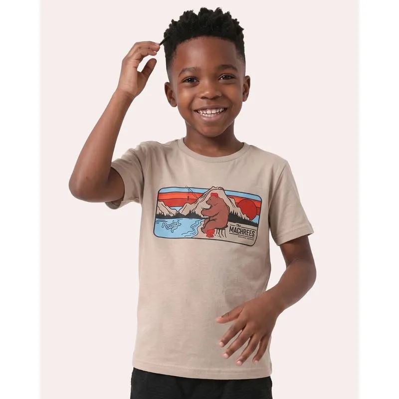 Camiseta Infantil Manga Curta Estampa Urso Bege 6