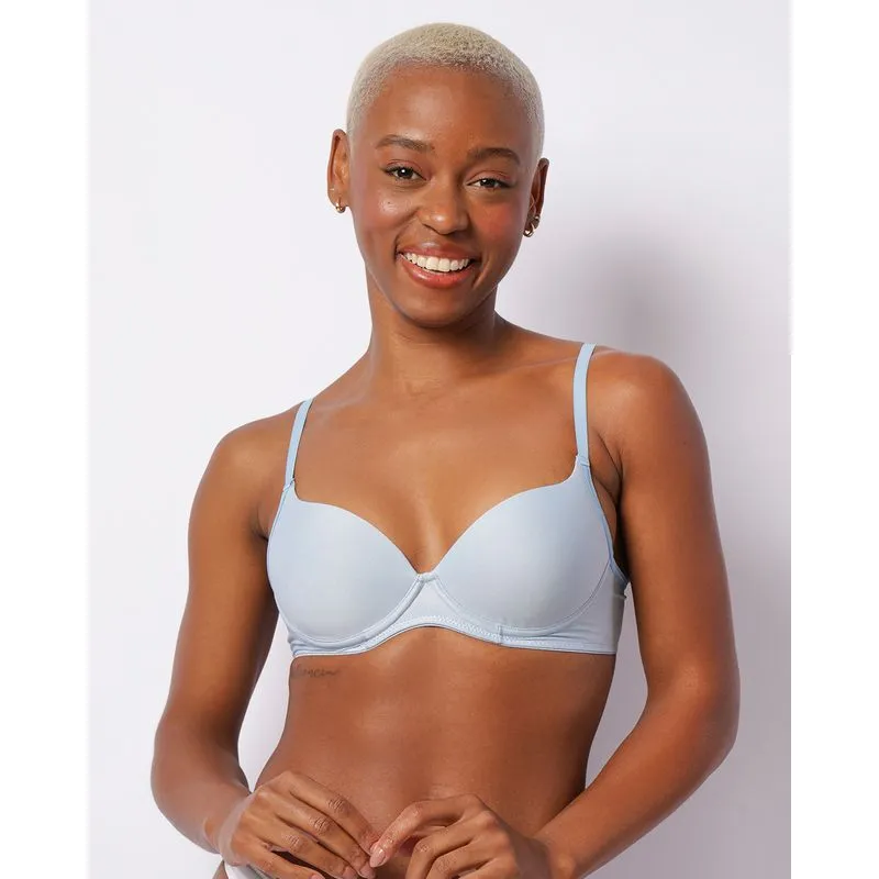 Sutiã Feminino Alcinha Base Com Bojo Azul Claro 42