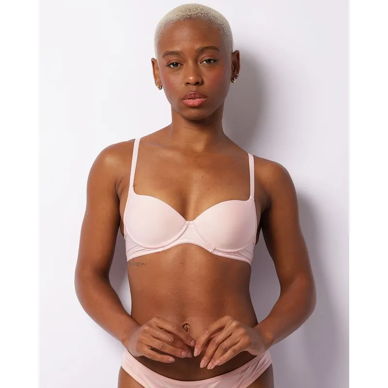 Sutiã Feminino Alcinha Base Com Bojo Rosa Claro 40