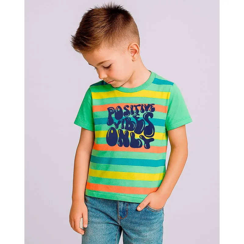 Camiseta Infantil Algodão com Estampa Verde 4
