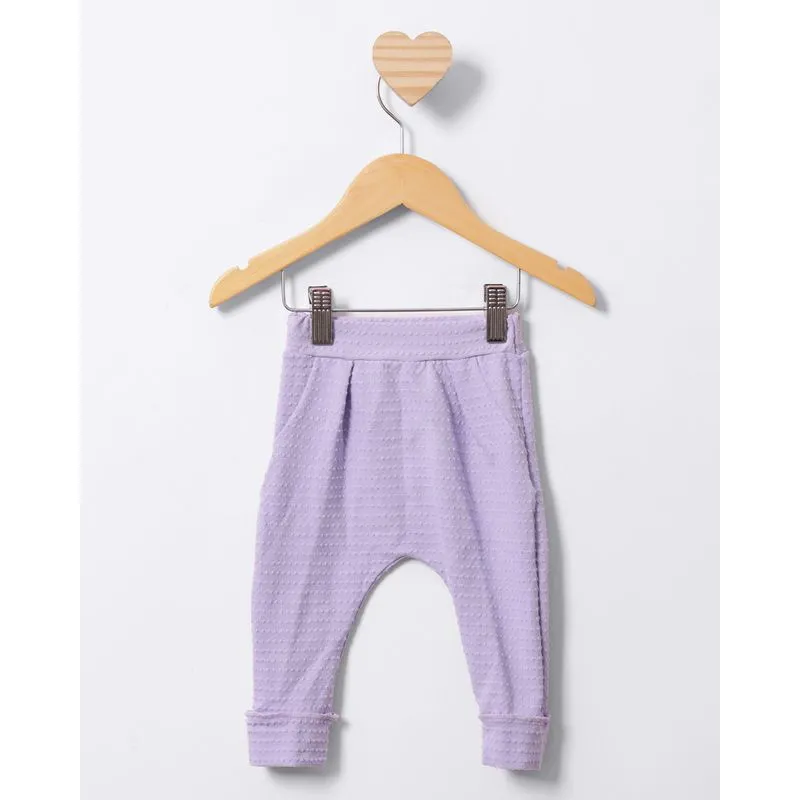 Calça Bebê Poá Texturizada Lilás M