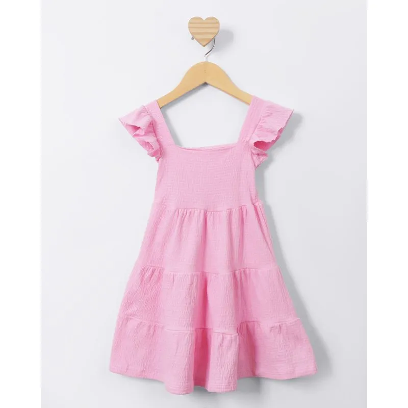 Vestido Bebê Curto Anarruga Três Maria Rosa 3