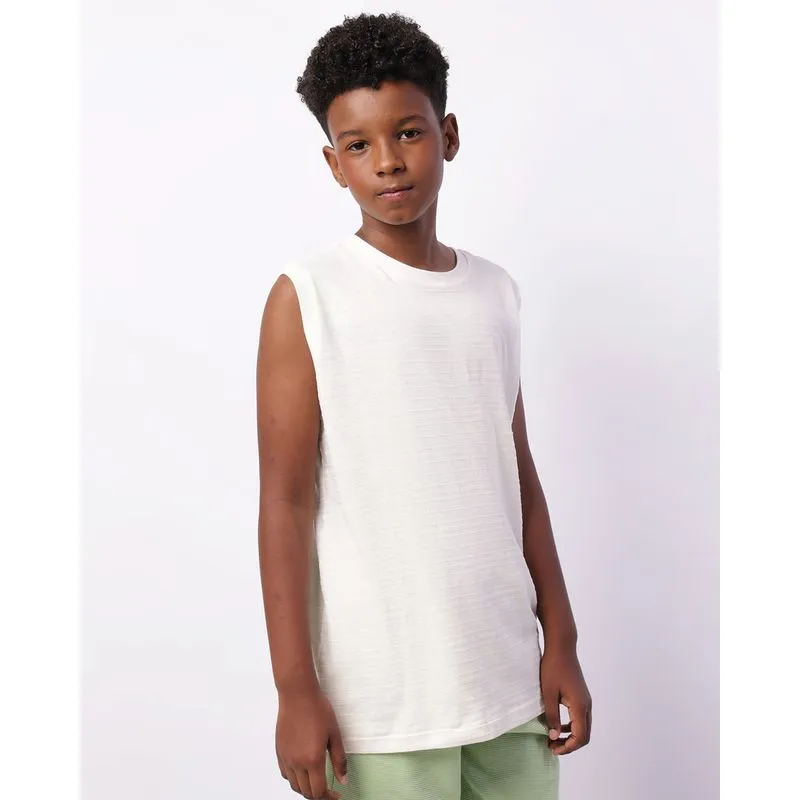 Regata Juvenil Texturizada Off White 12