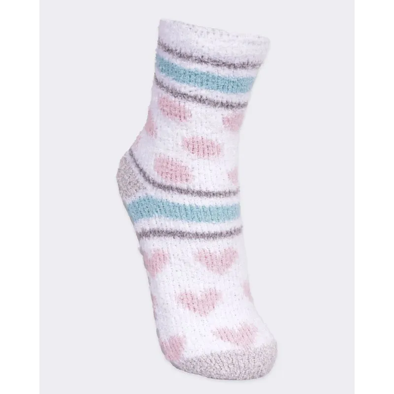 Meia Feminina Cano Alto Chenille Fitter Antiderrapante Cinza 34 A 38